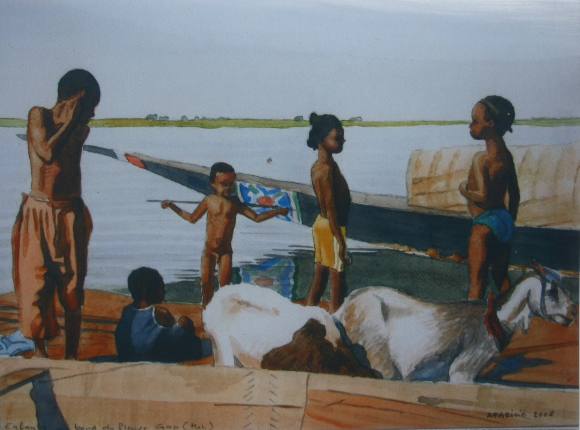 Enfants au bord du fleuve, Gao (Mali)