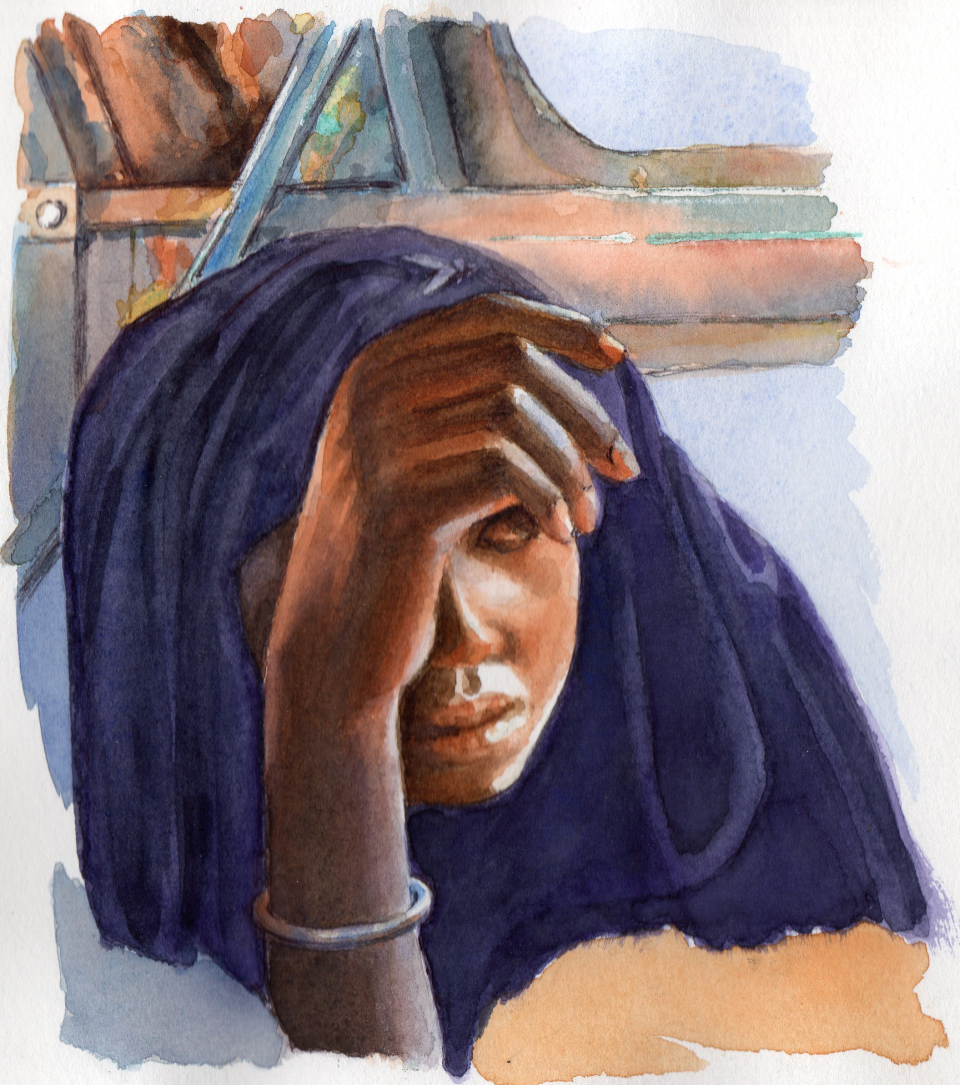 Femme au voile indigo