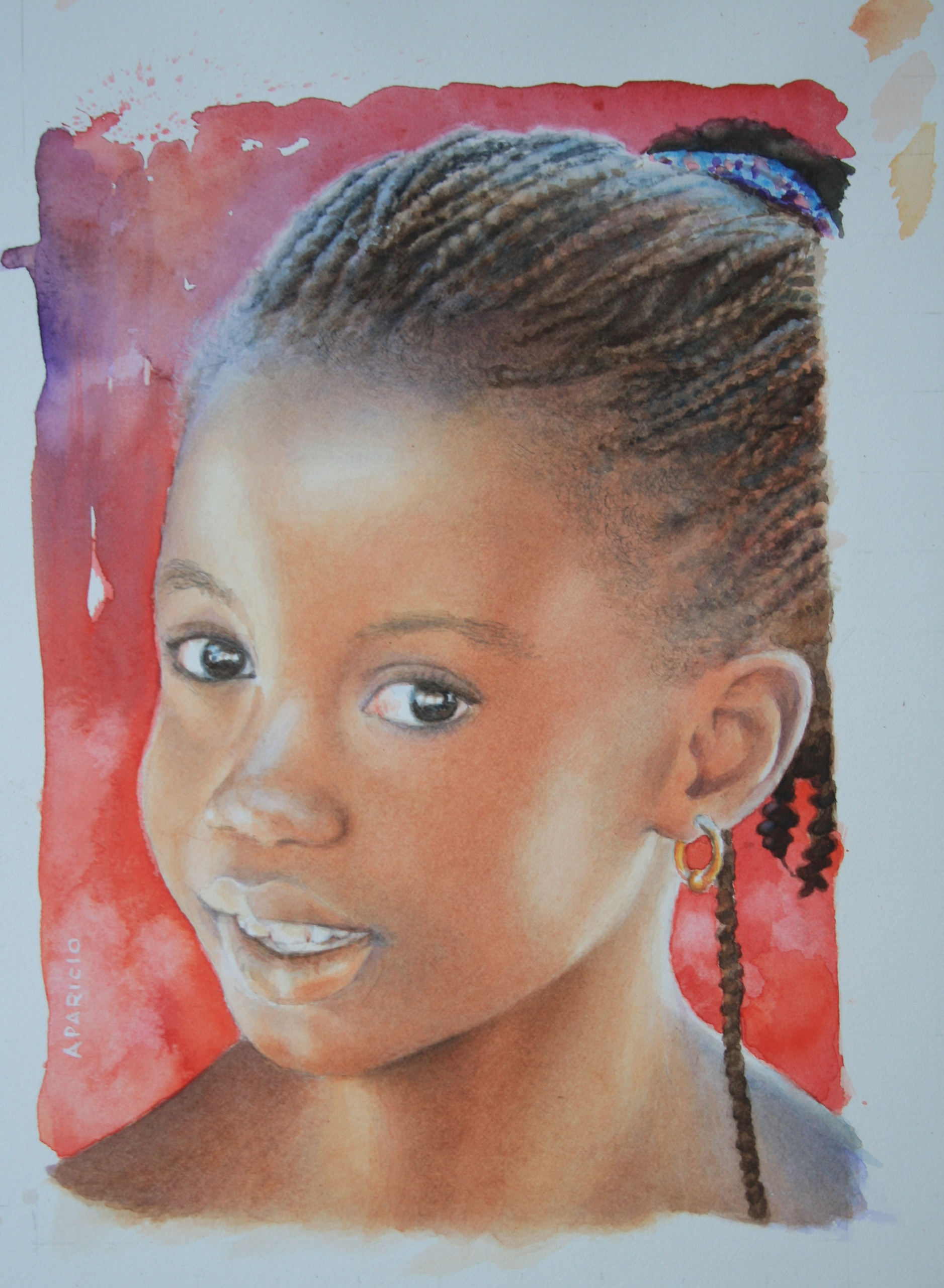 Fillette aux tresses