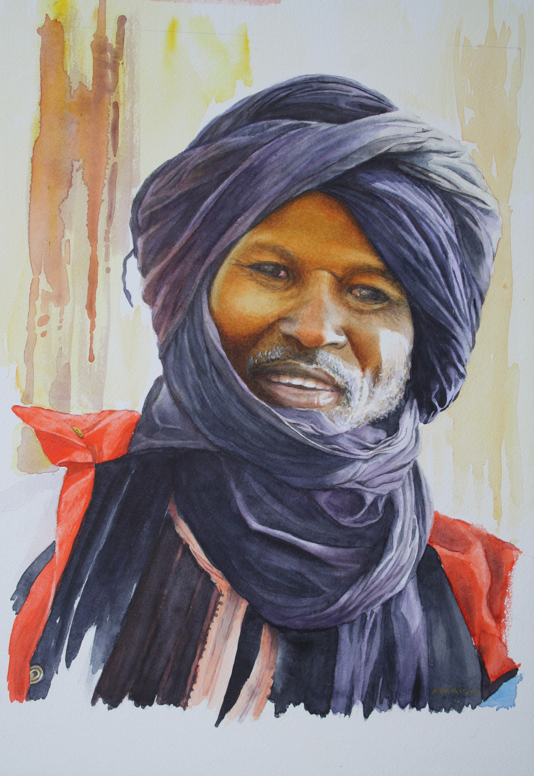 Homme au chèche violet