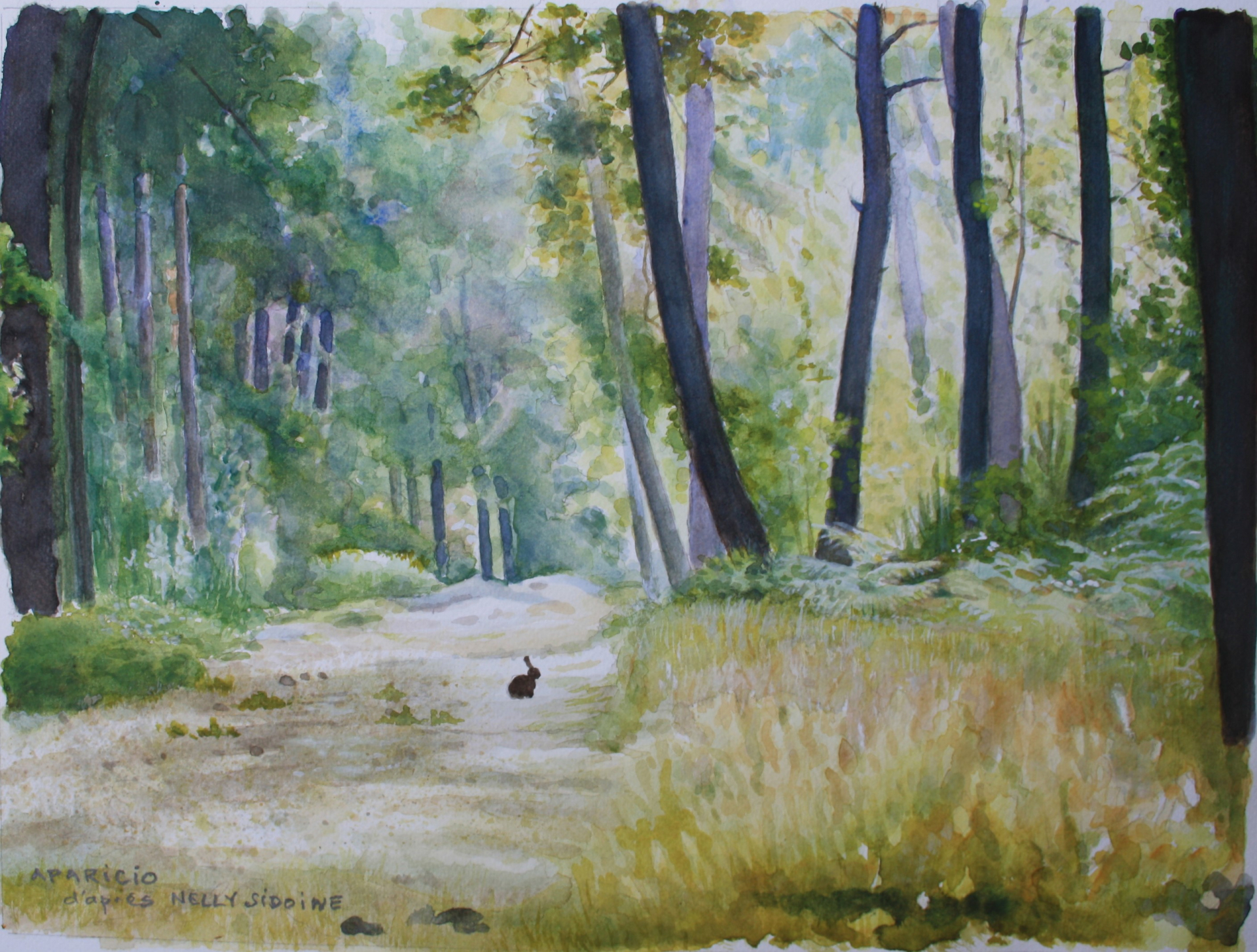 Sous-bois au lapin, d&rsquo;après Nelly Sidoine