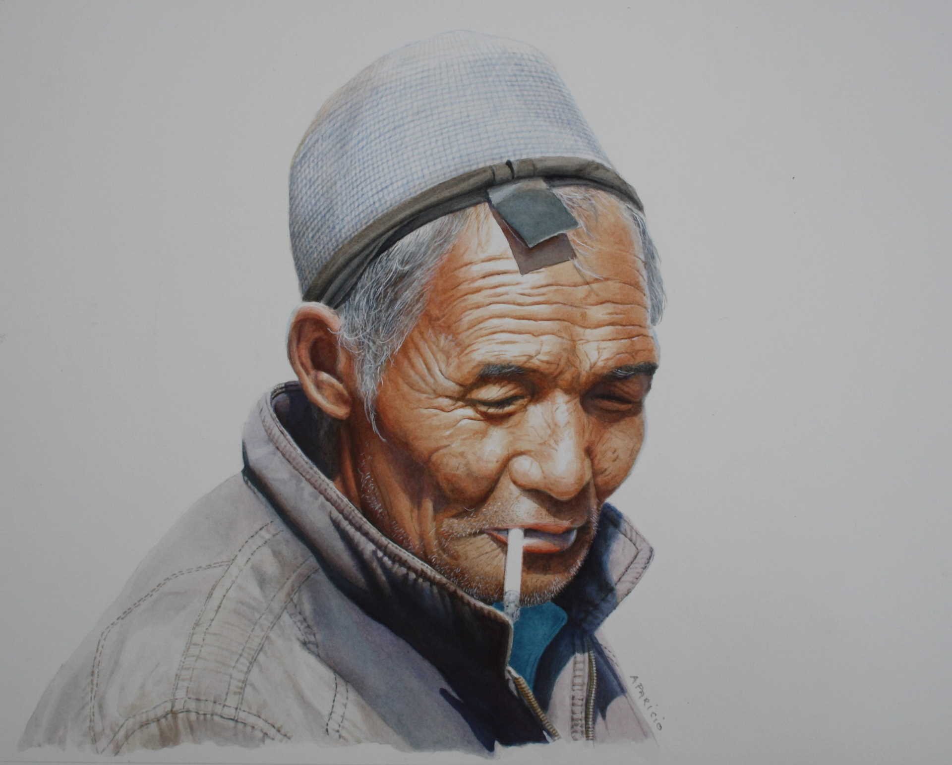 Vieil homme à la cigarette